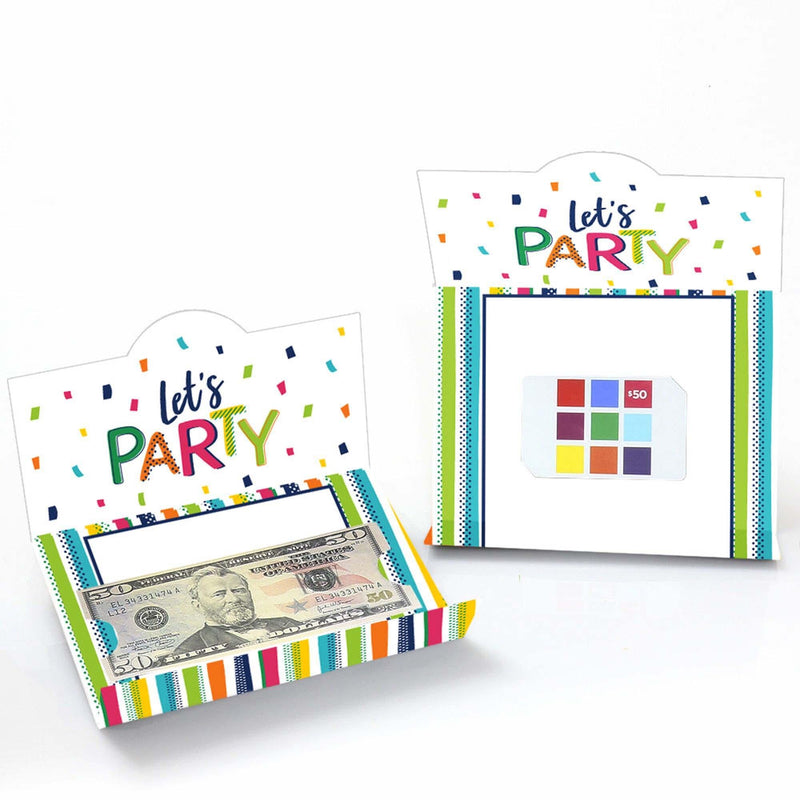 Cheerful Happy Birthday - Colorful Birthday Party Money and Gift Card Holders - Set of 8