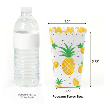 Tropical Pineapple - Summer Party Favor Popcorn Treat Boxes - Set of 12