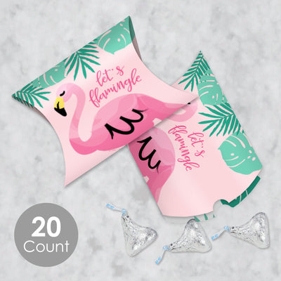 Pink Flamingo - Favor Gift Boxes - Tropical Summer Party Petite Pillow Boxes - Set of 20