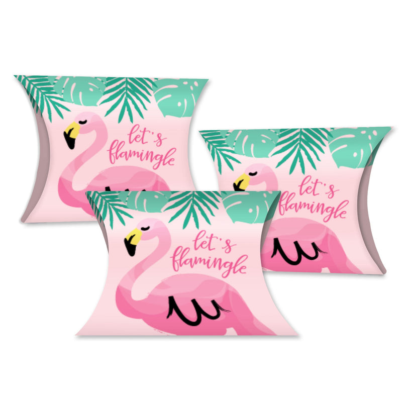 Pink Flamingo - Favor Gift Boxes - Tropical Summer Party Petite Pillow Boxes - Set of 20