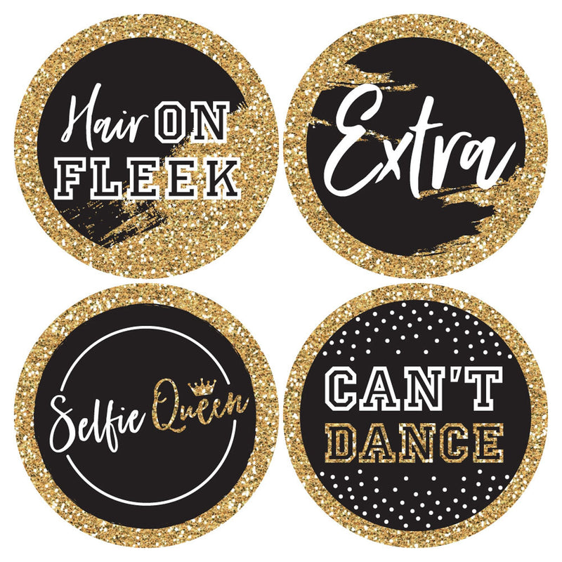 HOCO Dance - Homecoming Funny Name Tags - Party Badges Sticker Set of 12