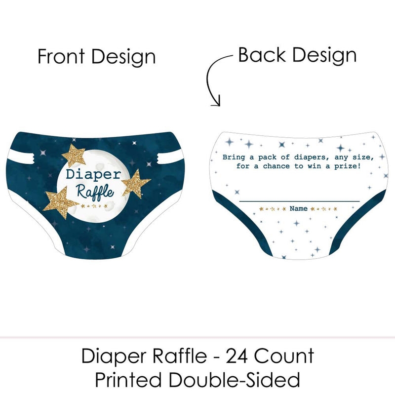 Twinkle Twinkle Little Star - Diaper Shaped Raffle Ticket Inserts - Baby Shower Activities - Diaper Raffle Game - Set of 24