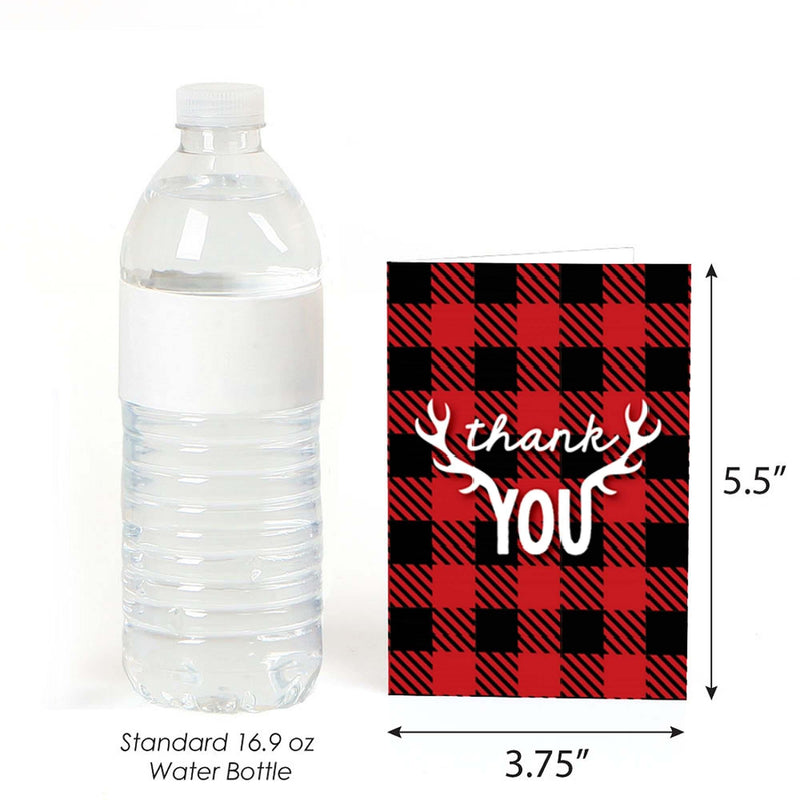 Prancing Plaid - Christmas & Holiday Buffalo Plaid Party Thank You Cards