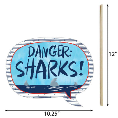 Funny Shark Zone - 10 Piece Jawsome Shark Party or Birthday Party Photo Booth Props Kit