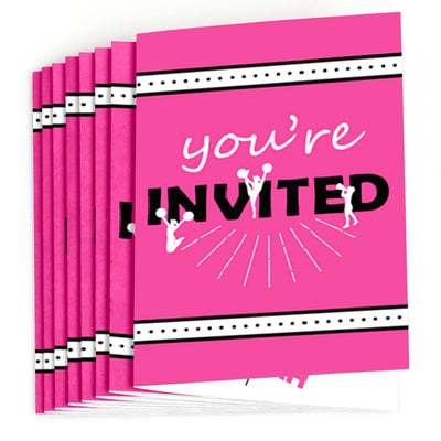 We've Got Spirit - Cheerleading - Fill In Birthday Party or Cheerleader Party Invitations - 8 ct