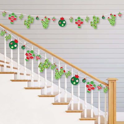 Merry Cactus - Christmas Cactus Party DIY Decorations - Clothespin Garland Banner - 44 Pieces