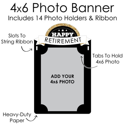 Happy Retirement - DIY Retirement Party Decor - Picture Display - Photo Banner