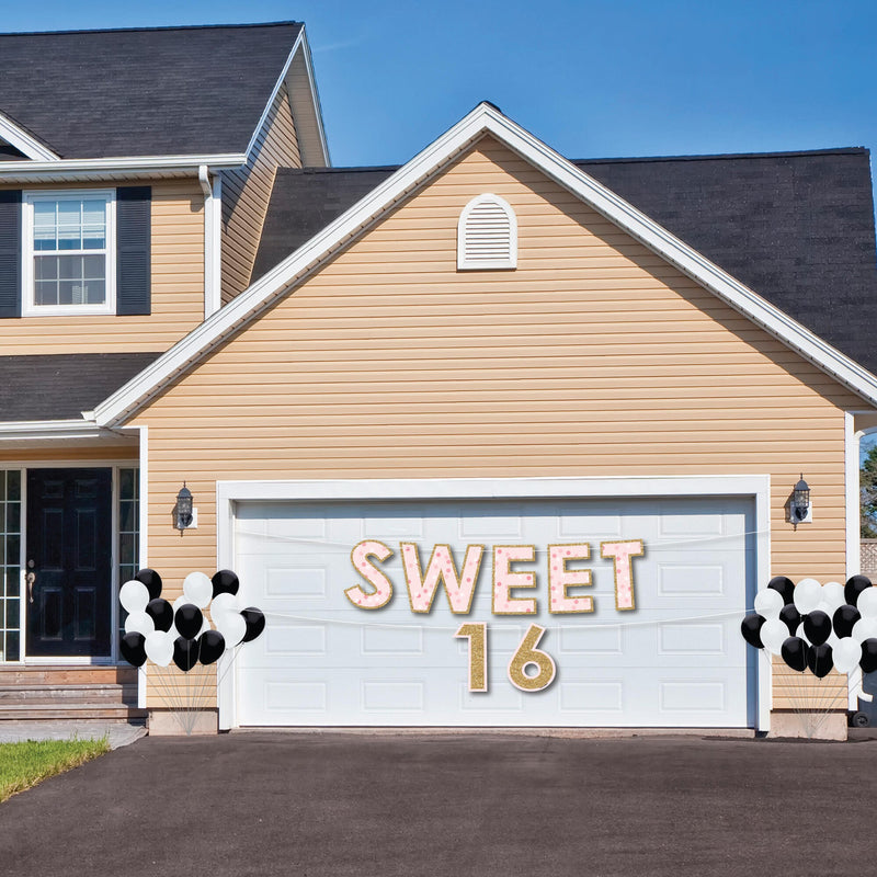 Sweet 16 - Large 16th Birthday Party Decorations - Sweet 16 - Outdoor Letter Banner