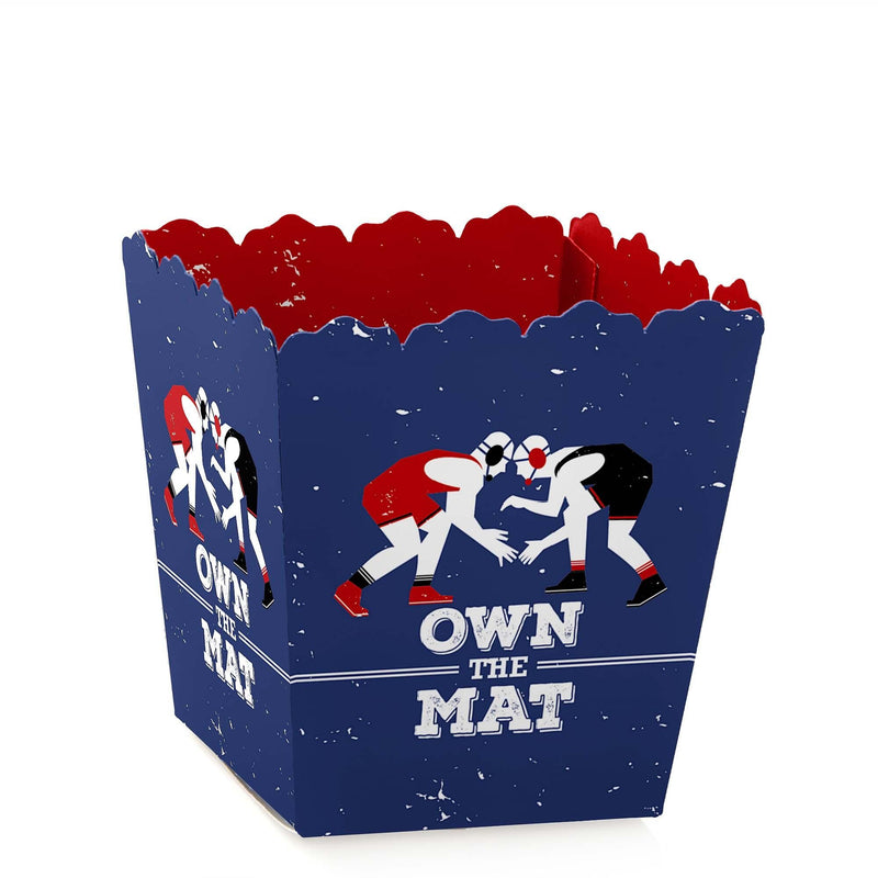 Own the Mat - Wrestling - Party Mini Favor Boxes - Birthday Party or Wrestler Party Treat Candy Boxes - Set of 12