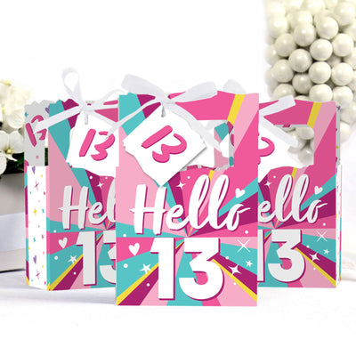 Girl 13th Birthday - Official Teenager Birthday Party Favor Boxes - Set of 12