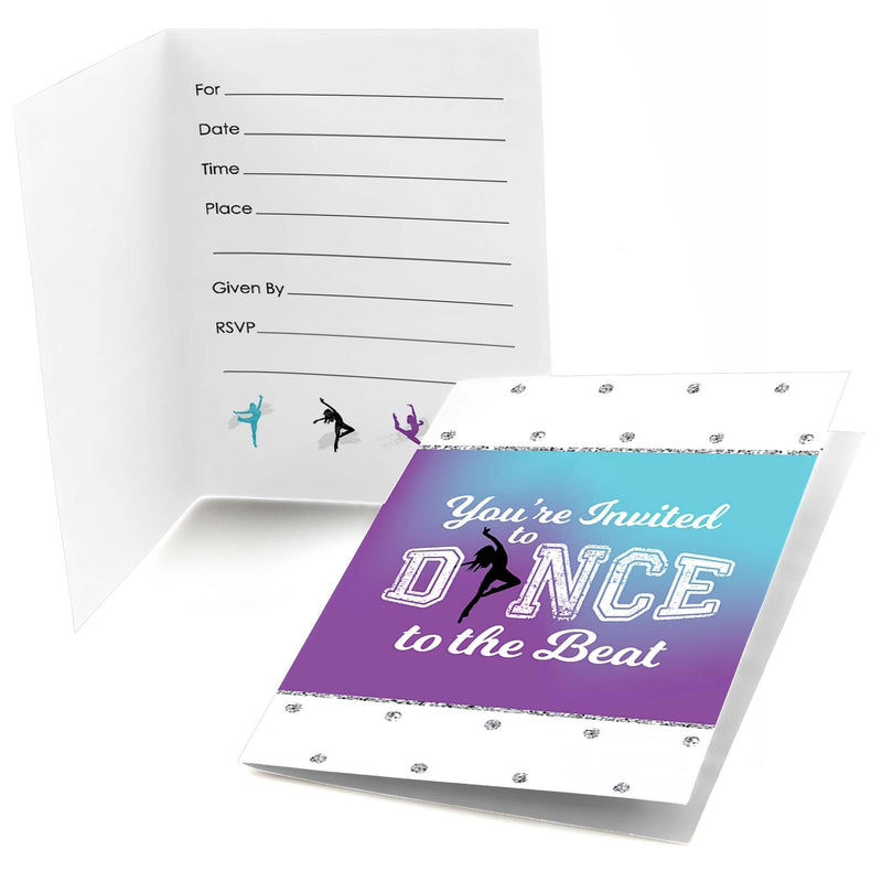 Must Dance to the Beat - Dance - Fill In Birthday Party or Dance Party Invitations - 8 ct