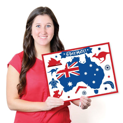 Australia Day - PaperG'Day Mate Aussie Party Coloring Sheets - Activity Placemats - Set of 16