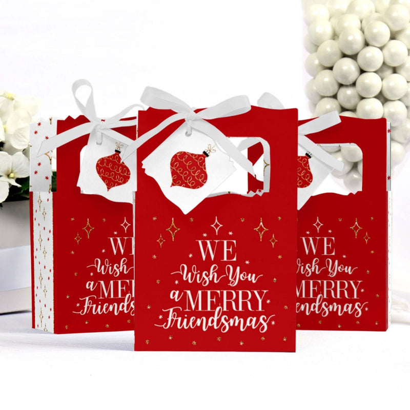 Red and Gold Friendsmas - Friends Christmas Party Favor Boxes - Set of 12