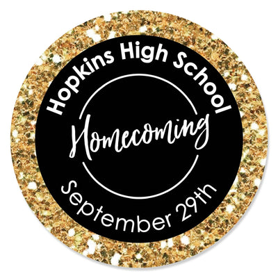 HOCO Dance - Personalized Homecoming Circle Sticker Labels - 24 ct