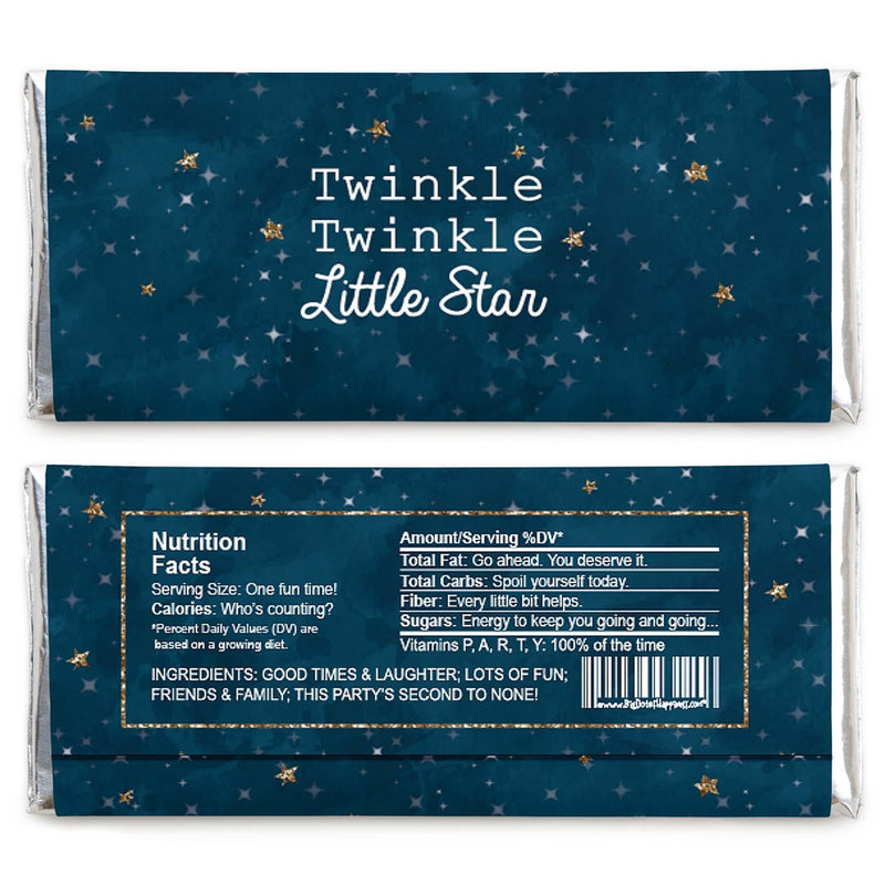 Twinkle Twinkle Little Star - Candy Bar Wrappers Party Favors - Set of 24