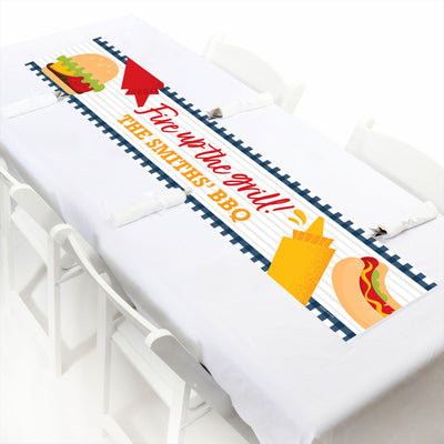 Fire Up the Grill - Personalized Summer BBQ Picnic Party Banner