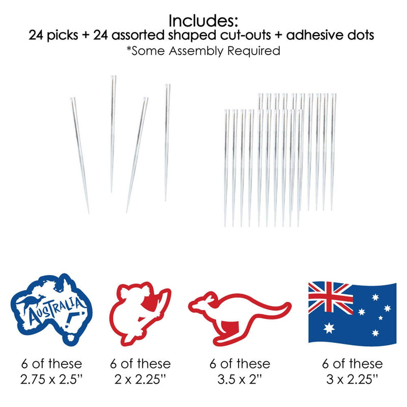 Australia Day - Dessert Cupcake Toppers - G&