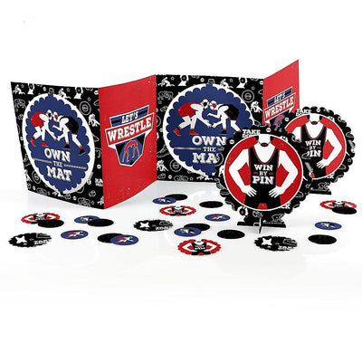 Own The Mat - Wrestling - Birthday Party or Wrestler Party Centerpiece and Table Decoration Kit