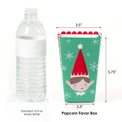 Elf Squad - Kids Elf Christmas and Birthday Party Favor Popcorn Treat Boxes - Set of 12