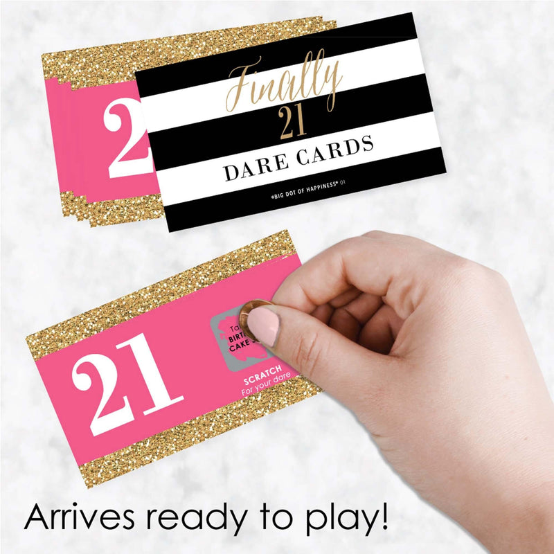 Finally 21 Girl - 21st Birthday - 21st Birthday Party Scratch Off Dare Cards - 22 ct