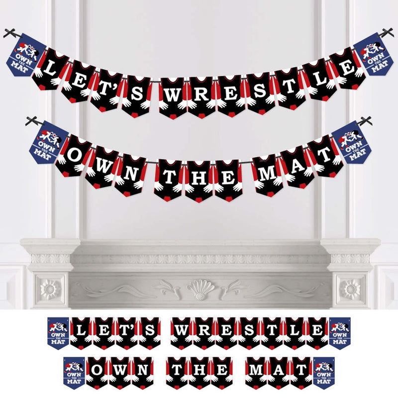 Own The Mat - Wrestling - Birthday Party or Wrestler Party Bunting Banner and Decorations