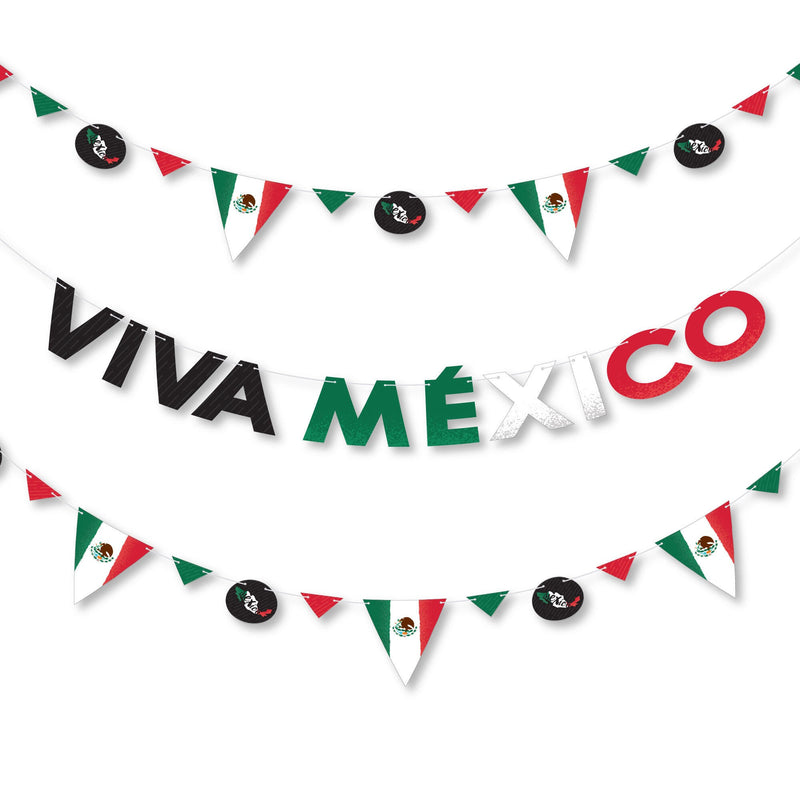 Viva Mexico - Mexican Independence Day Party Letter Banner Decoration - 36 Banner Cutouts and Viva Mexico Banner Letters