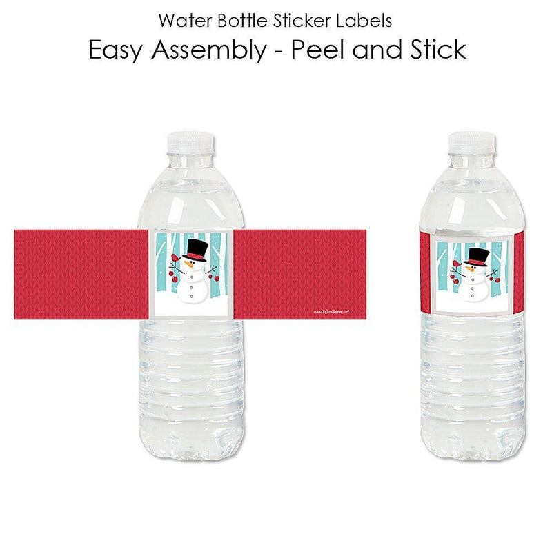 Let It Snow - Snowman - Christmas & Holiday Party Water Bottle Sticker Labels - Set of 20