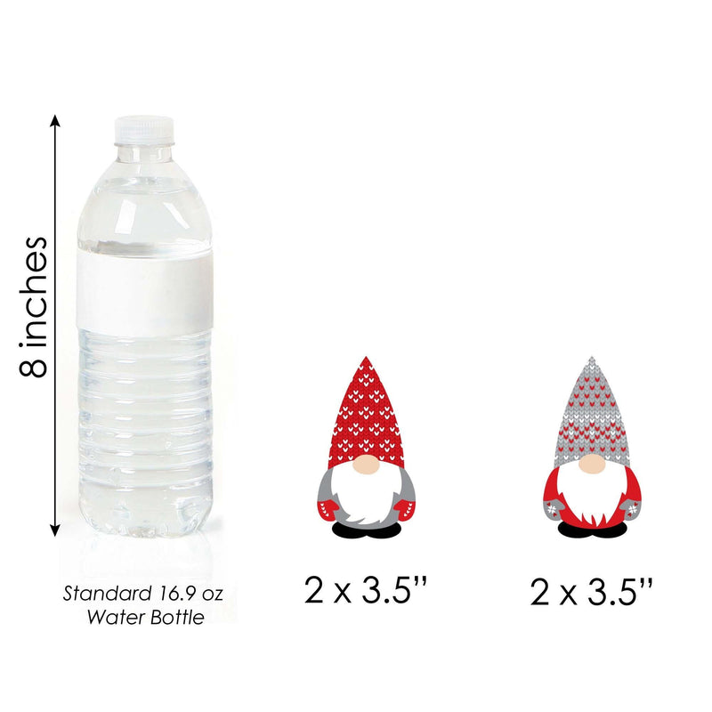 Christmas Gnomes - Dessert Cupcake Toppers - Holiday Party Clear Treat Picks - Set of 24