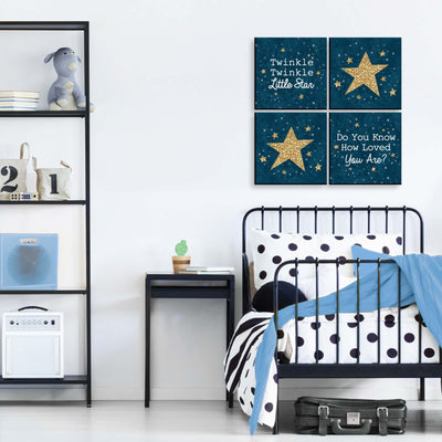 Twinkle Twinkle Little Star - Nursery Decor - 11 x 11 inches Kids Wall Art - Baby Shower Gift Ideas - Set of 4 Prints for Baby's Room