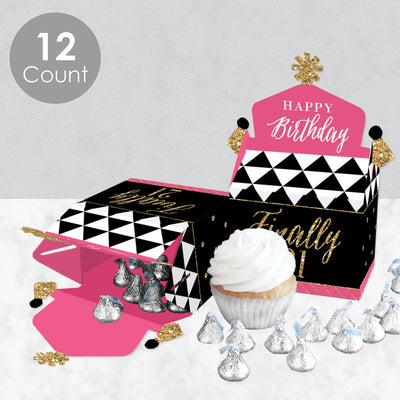 Finally 21 Girl - Treat Box Party Favors - 21st Birthday Party Goodie Gable Boxes - Set of 12