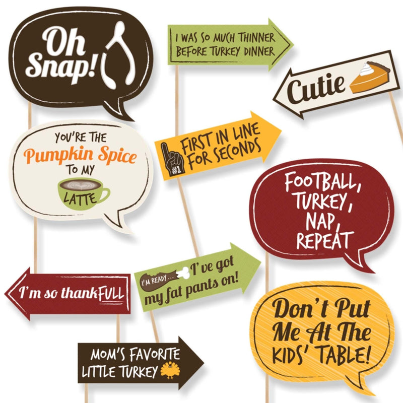 Funny Turkey Day - Thanksgiving 10 Piece Photo Booth Props Kit