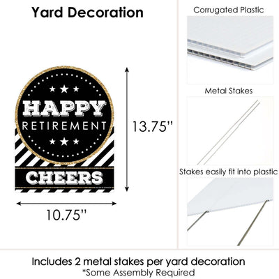 Happy Retirement - Outdoor Lawn Sign - Retirement Party Yard Sign - 1 Piece