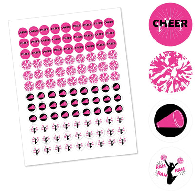 We've Got Spirit - Cheerleading - Birthday Party or Cheerleader Party Round Candy Sticker Favors - Labels Fit Hershey's Kisses - 108 ct