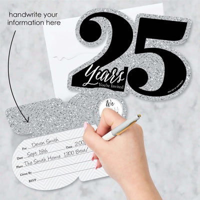 We Still Do - 25th Wedding Anniversary - Shaped Fill-In Invitations - Anniversary Party Invitation Cards with Envelopes - Set of 12