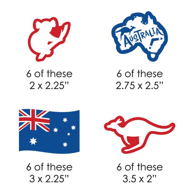 Australia Day - DIY Shaped G'Day Mate Aussie Party Cut-Outs - 24 Count