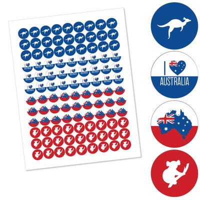 Australia Day - G'Day Mate Aussie Party Round Candy Sticker Favors - Labels Fit Hershey's Kisses (1 sheet of 108)