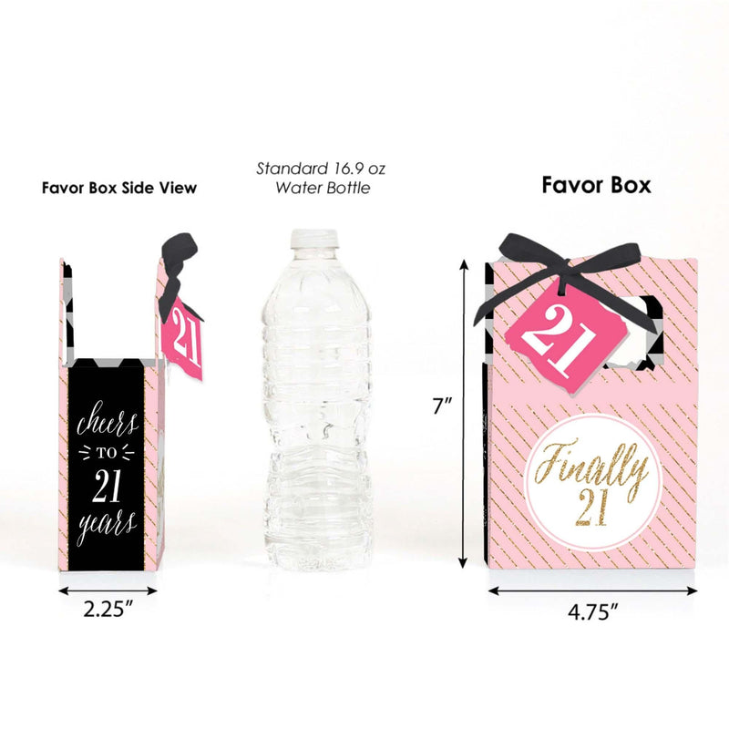 Finally 21 Girl - 21st Birthday - Party Favor Boxes - Set of 12