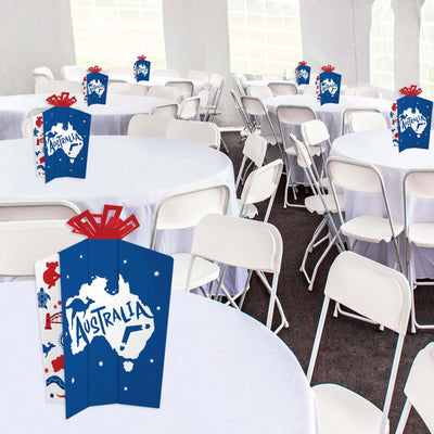 Australia Day - Table Decorations - G'Day Mate Aussie Party Fold and Flare Centerpieces - 10 Count