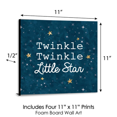 Twinkle Twinkle Little Star - Nursery Decor - 11 x 11 inches Kids Wall Art - Baby Shower Gift Ideas - Set of 4 Prints for Baby's Room