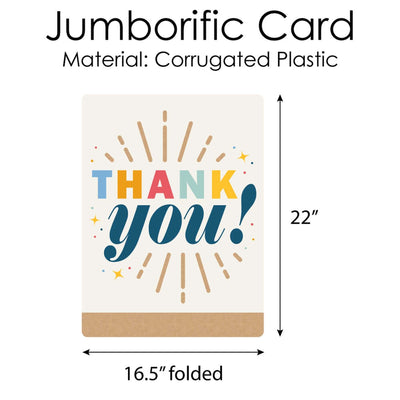 Thank You So Very Much - Gratitude Giant Greeting Card - Big Shaped Jumborific Card - 16.5 x 22 inches