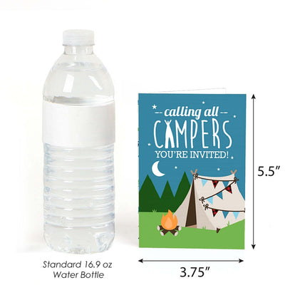 Happy Camper - Fill In Camping Baby Shower or Birthday Party Invitations - 8 ct