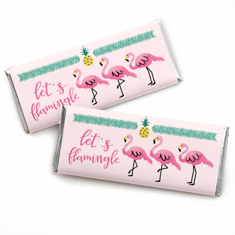 Pink Flamingo - Party Like a Pineapple - Candy Bar Wrappers Party Favors - Set of 24