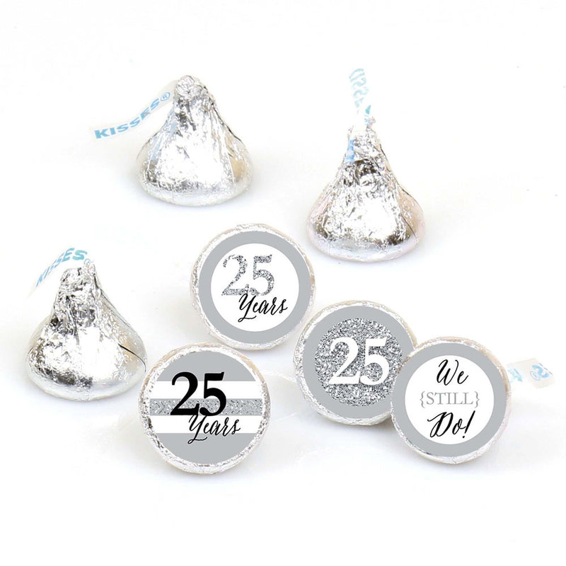 We Still Do - 25th Wedding Anniversary - Round Candy Labels Anniversary Party Favors - Fits Hershey&