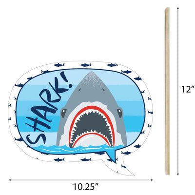 Shark Zone - Jawsome Shark or Birthday Party Photo Booth Props Kit - 20 Count