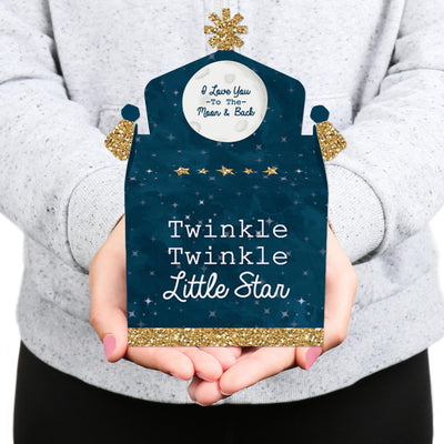 Twinkle Twinkle Little Star - Treat Box Party Favors - Baby Shower or Birthday Party Goodie Gable Boxes - Set of 12