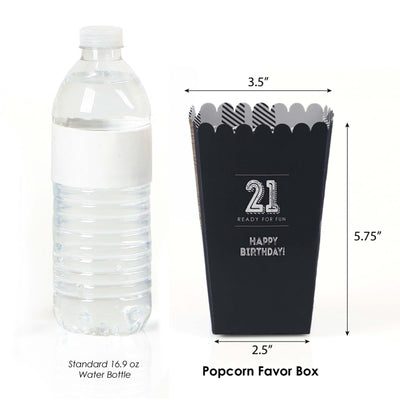 Finally 21 - 21st Birthday Party Favor Popcorn Treat Boxes - Set of 12