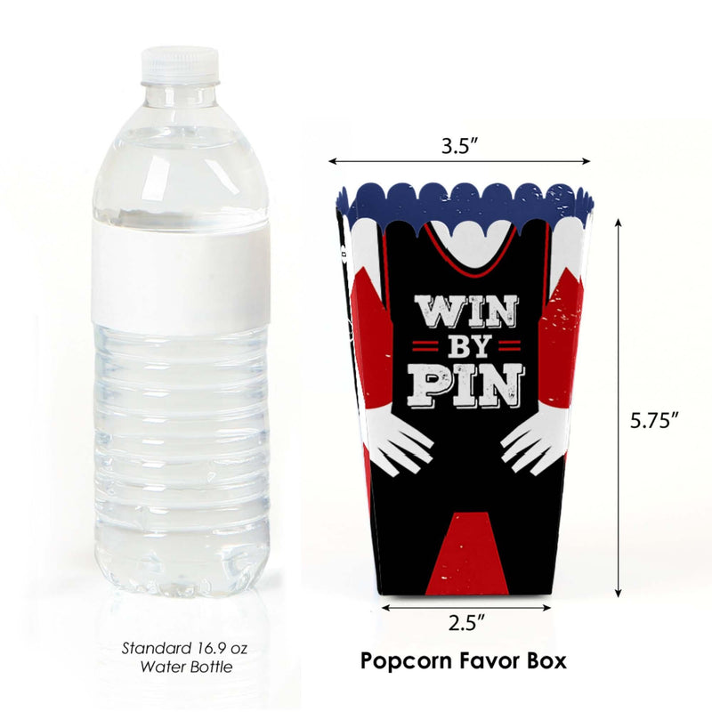 Own the Mat - Wrestling - Birthday Party or Wrestler Party Favor Popcorn Treat Boxes - Set of 12