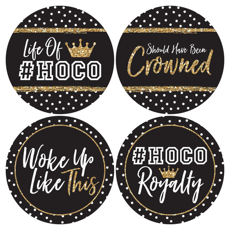 HOCO Dance - Homecoming Funny Name Tags - Party Badges Sticker Set of 12