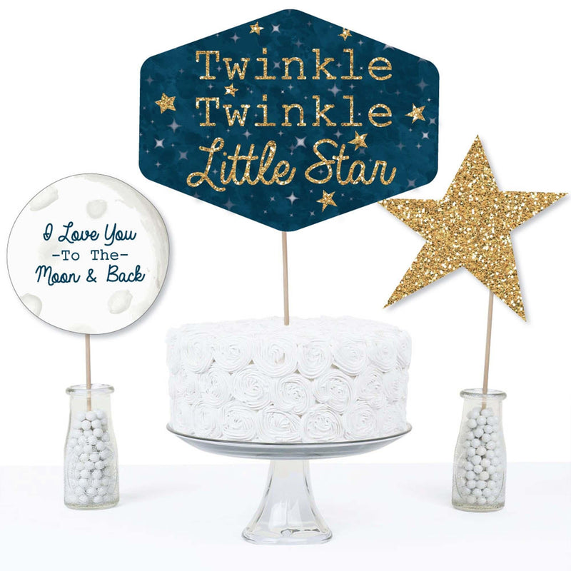 Twinkle Twinkle Little Star - Baby Shower or Birthday Party Centerpiece Sticks - Table Toppers - Set of 15