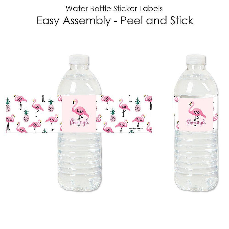 Pink Flamingo - Party Like a Pineapple - Baby Shower or Birthday Party Water Bottle Sticker Labels - Set of 20